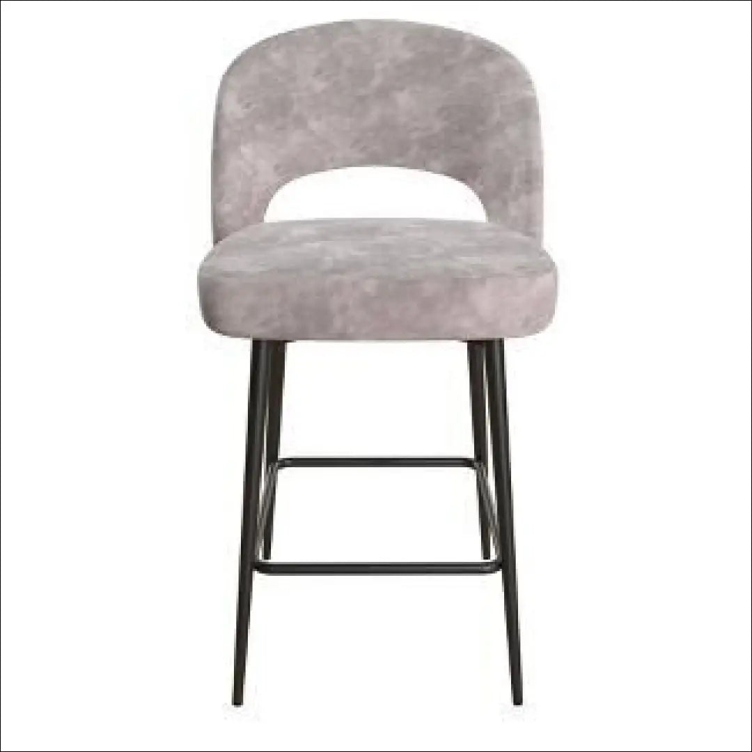 Pusbario kėdė VI1095 - €65 Save 50% 50-100, __label:Pristatymas 1-2 d.d., baro-kedes, color-pilka, material-aksomas €50
