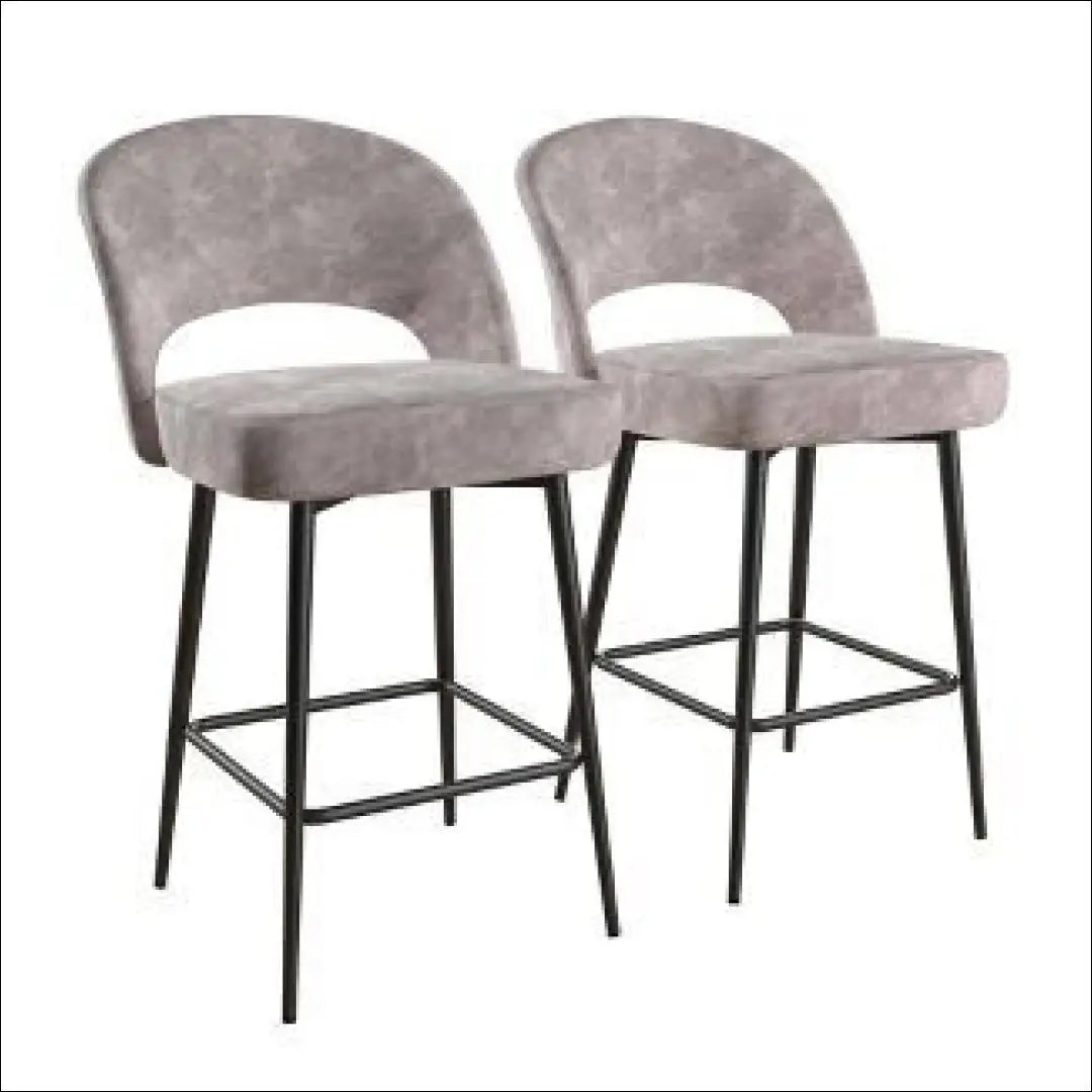 Pusbario kėdė VI1095 - €65 Save 50% 50-100, __label:Pristatymas 1-2 d.d., baro-kedes, color-pilka, material-aksomas €50