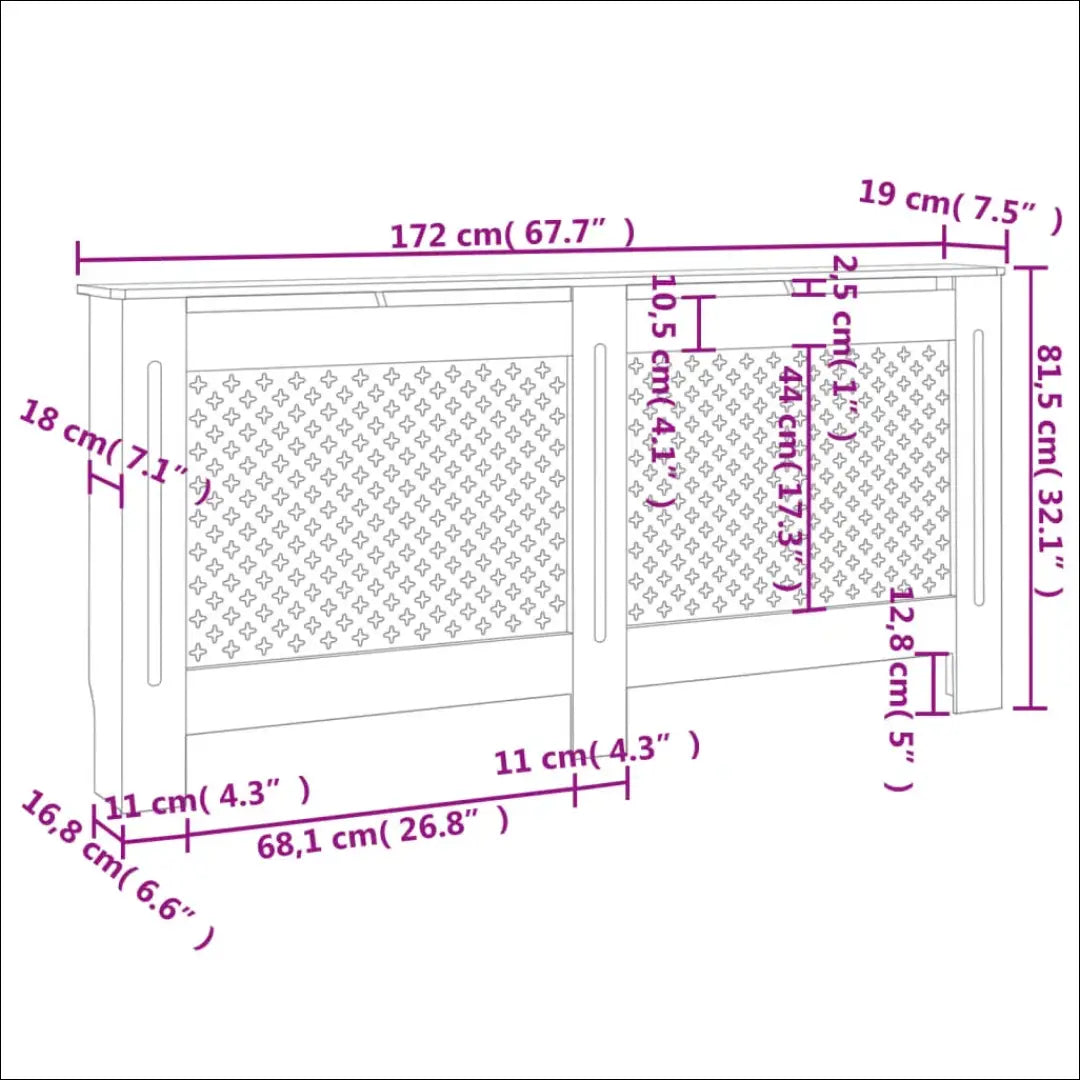 Radiatoriaus uždangalas KI1368 - €79 Save 50% 50-100, __label:Pristatymas 1-2 d.d., color-juoda, kita, konsoles €50