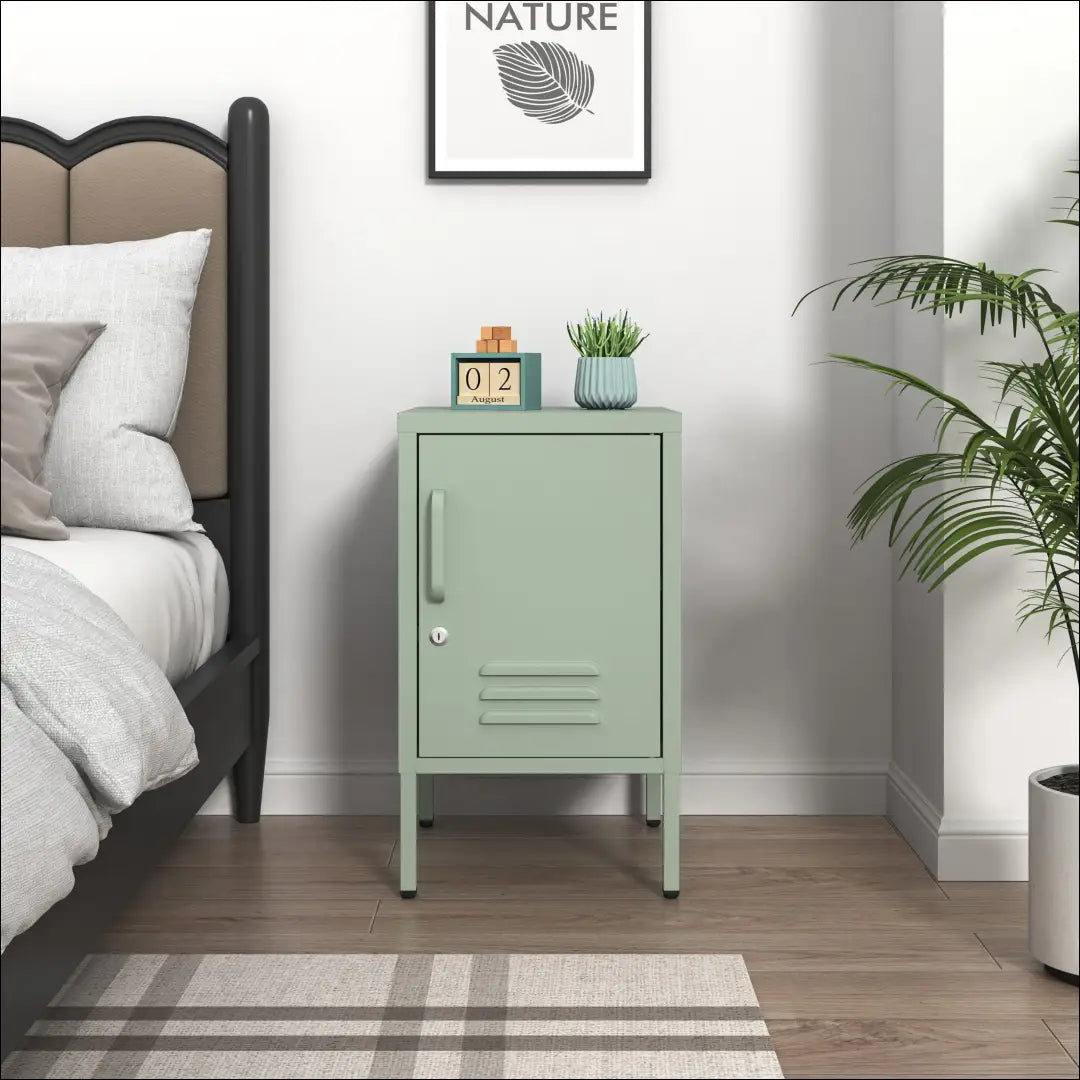 Rakinamas naktinis staliukas GI671 - €40 Save 50% 25-50, __label:Pristatymas 1-2 d.d., color-zalia, material-metalas,