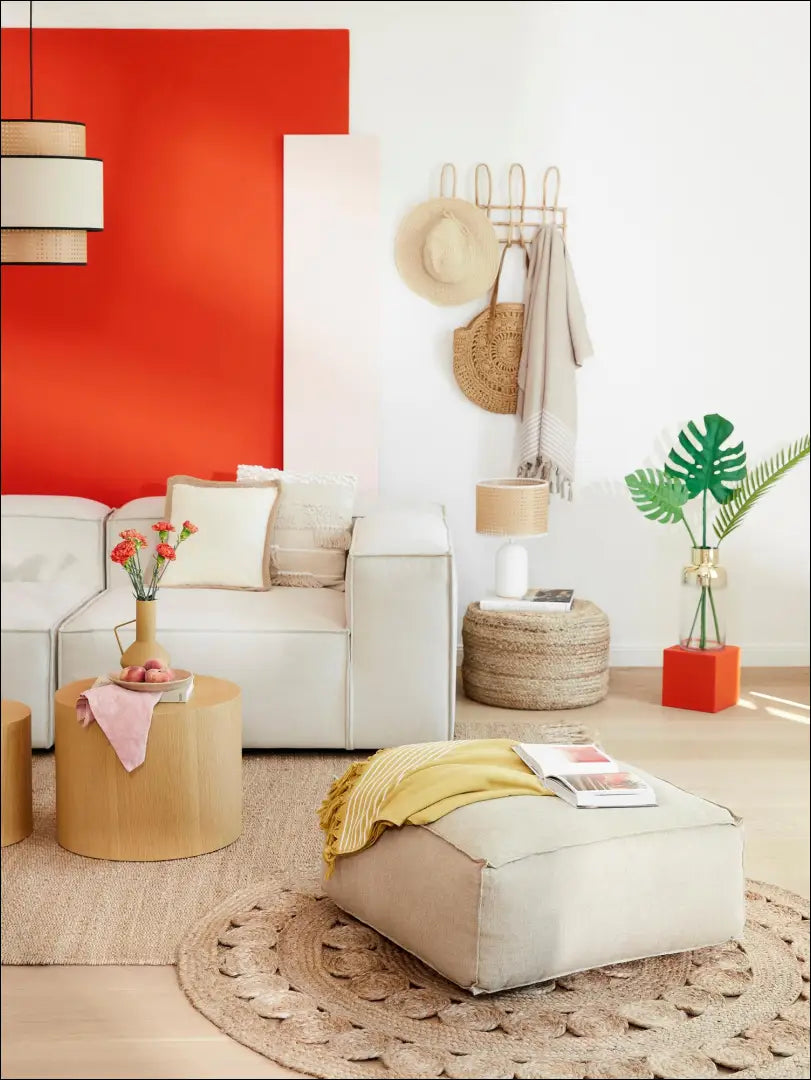 Rankų darbo pufas MI142 - €56 Save 70% 50-100, __label:Pristatymas 1-2 d.d., color-smelio, material-linas, minksti €50