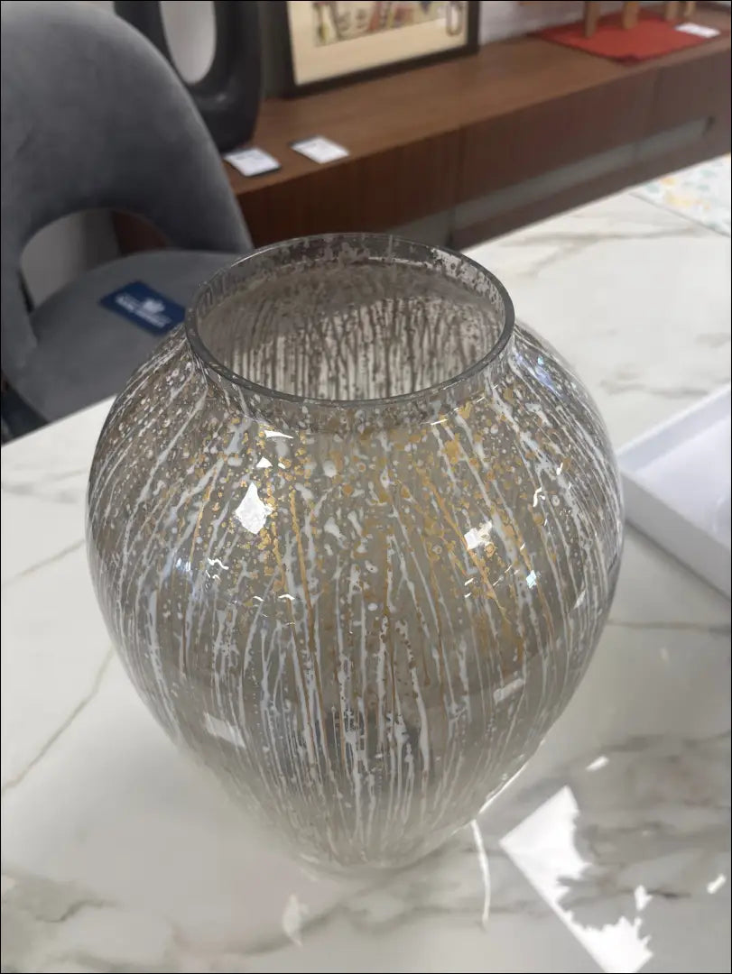 Rankų darbo vaza DI10216 - €84 Save 50% 50-100, __label:Pristatymas 1-2 d.d., color-auksine, color-balta, interjeras