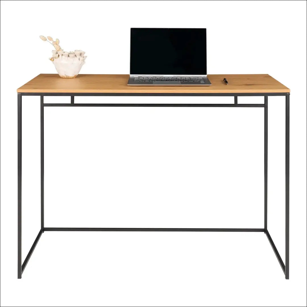 Rašomasis stalas ąžuolo imitacijos su juodu rėmu 100x45x75 cm RD468 - €82 Save 15% 50-100, __label:Pristatymas 5-14