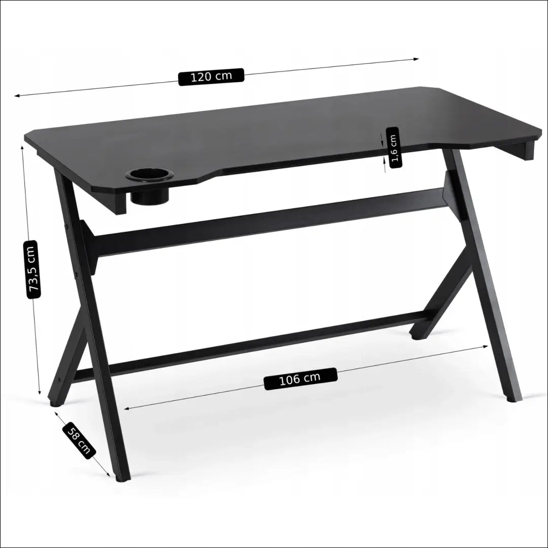 Rašomasis stalas iš MDF juodos spalvos 120 cm TE413 - €91 Save 15% 50-100, __label:Pristatymas 5-14 d.d., elite,