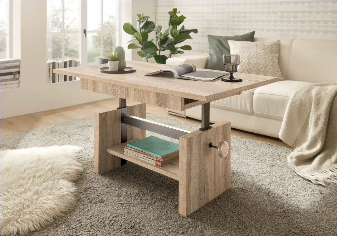 Reguliuojamas kavos staliukas - transformeris SI2024 - €100 Save 65% 100-200, __label:Pristatymas 1-2 d.d., color-ruda,