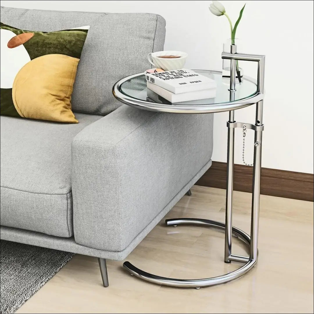 Reguliuojamo aukščio šoninis staliukas SI1918 - €160 Save 50% 100-200, __label:Pristatymas 1-2 d.d., color-sidabrine,