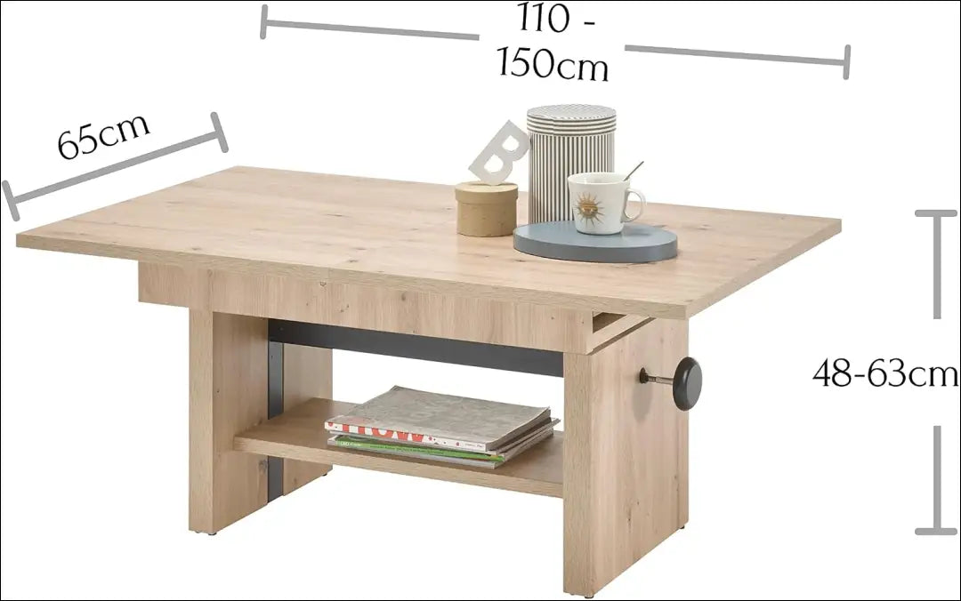 Reguliuojamo dydžio kavos staliukas SI2401 - €115 Save 60% 100-200, __label:Pristatymas 1-2 d.d., color-ruda,