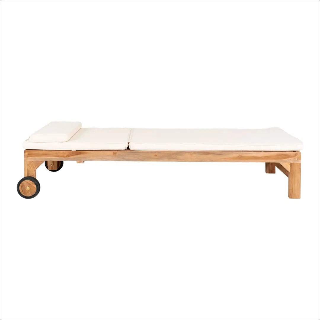 Saulės gultas su pagalvėle tikmedžio/medvilnės natūralios/baltos spalvos RD1075 - €540 Save 15% __label:Pristatymas