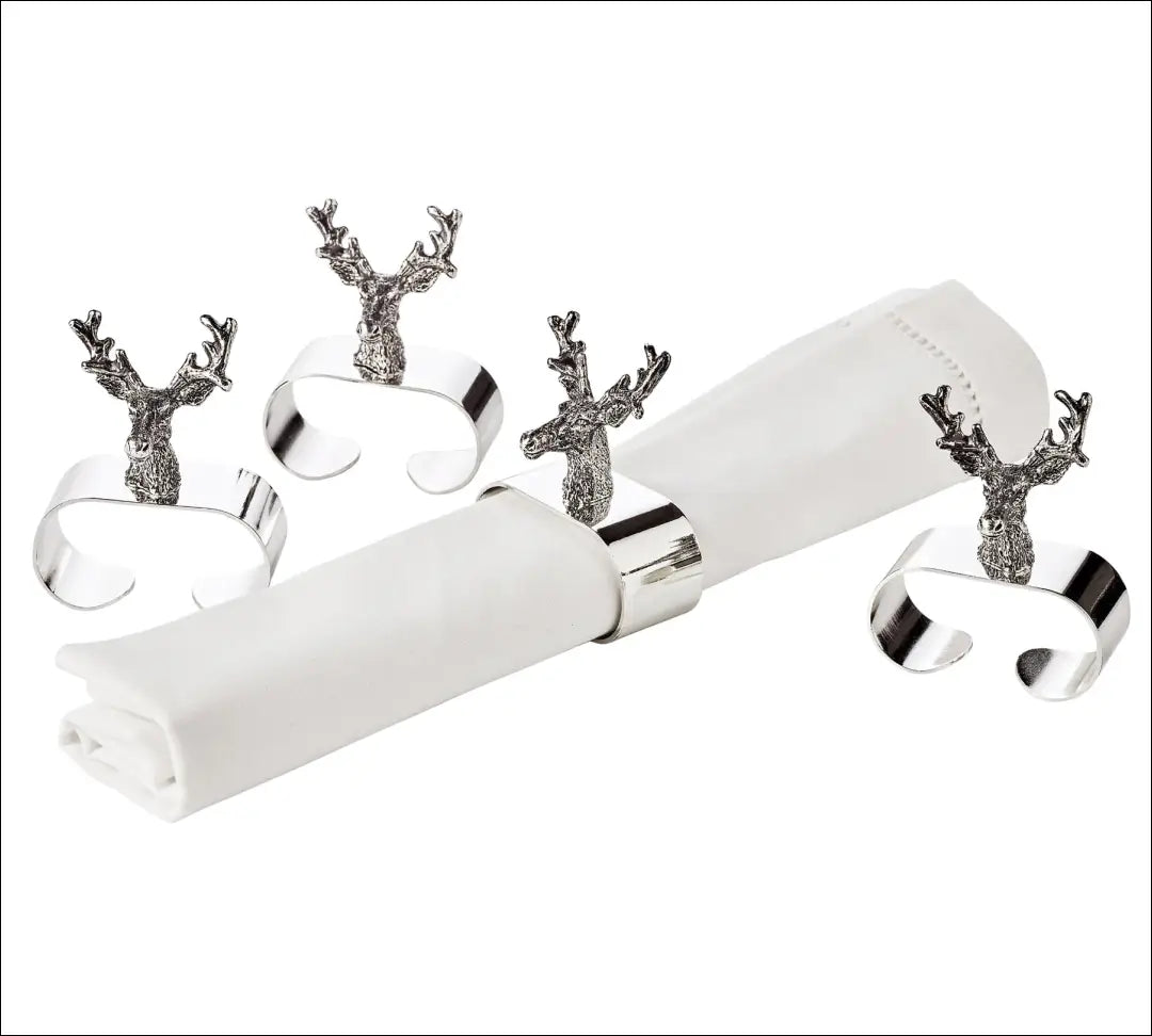 Servetėlių žiedų komplektas (4vnt) DI5795 - €18 Save 65% __label:Pristatymas 1-2 d.d., color-sidabrine,