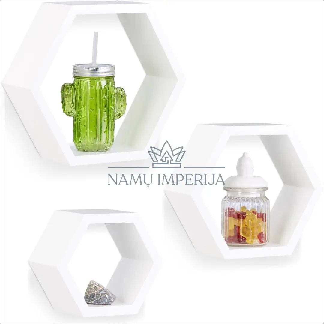 Šešiakampės sieninės lentynos rinkinys (3 vnt.) DA0157 - €18 Save 50% __label:Pristatymas 1-2 d.d., biuro-lentynos,