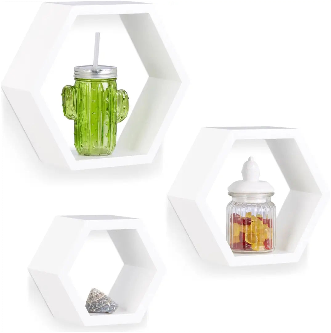 Šešiakampės sieninės lentynos rinkinys (3 vnt.) DA0157 - €18 Save 50% __label:Pristatymas 1-2 d.d., biuro-lentynos,