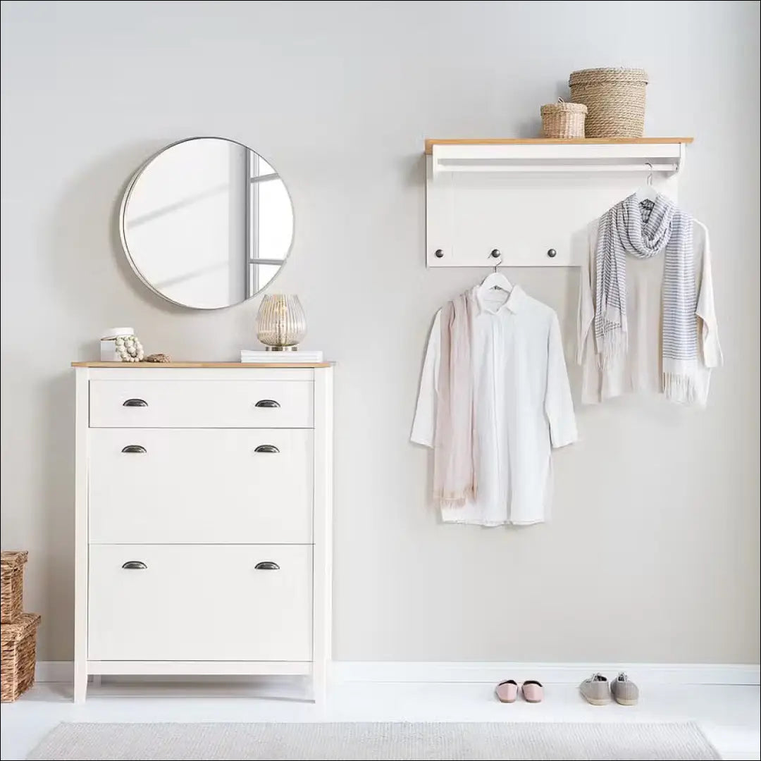 Sieninė kabykla KI1263 - €45 Save 50% 25-50, __label:Pristatymas 1-2 d.d., color-balta, color-ruda, drabuziu-kabykla