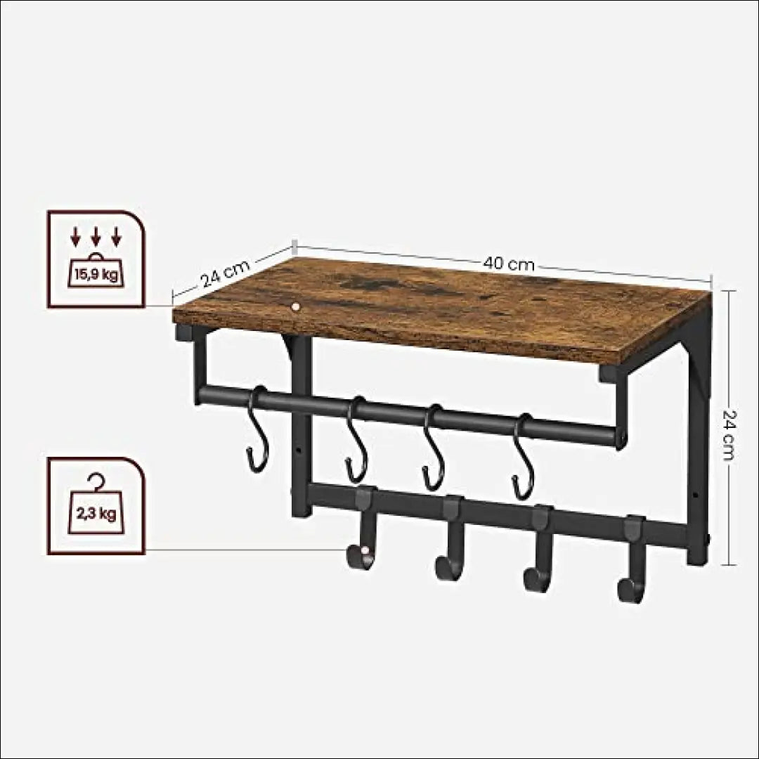 Sieninė kabykla KI1403 - €58 Save 30% 50-100, __label:Pristatymas 1-2 d.d., material-mediena, material-metalas,