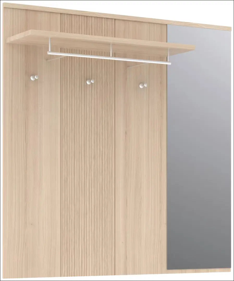 Sieninė kabykla su veidrodžiu KI1883 - €110 Save 50% 100-200, __label:Pristatymas 1-2 d.d., color-ruda,