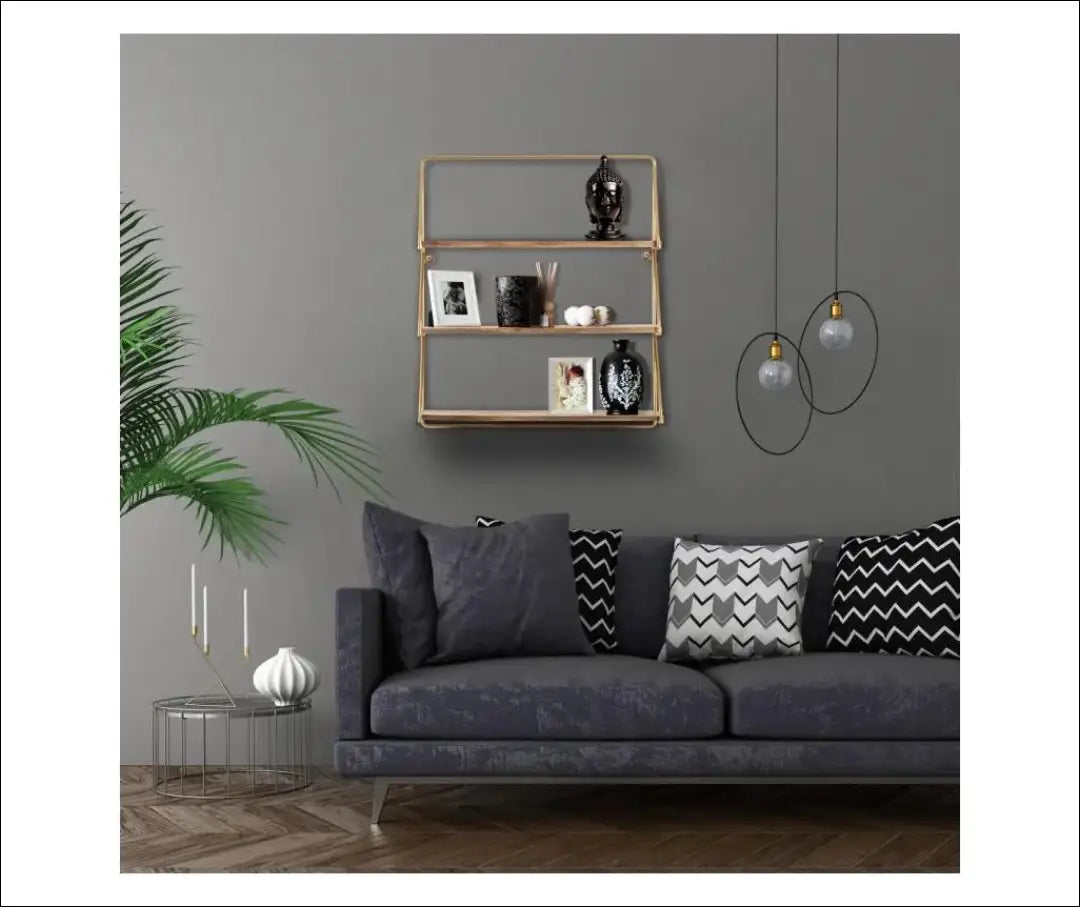 Sieninė lentyna SI1848 - €45 Save 50% 25-50, __label:Pristatymas 1-2 d.d., biuro-baldai, biuro-lentynos, color-auksine