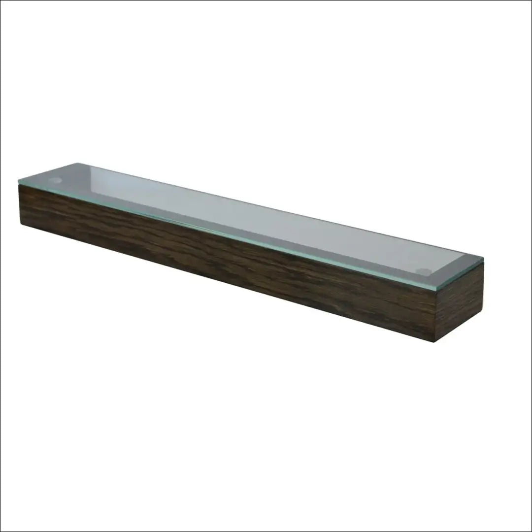 Sieninė lentyna su stiklu SI1714 - €53 Save 50% 50-100, __label:Pristatymas 1-2 d.d., biuro-lentynos, color-ruda,