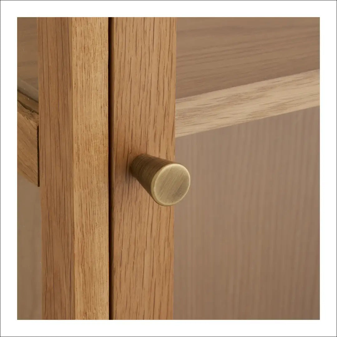 Sieninė spintelė ąžuolas/ąžuolo fanera/grūdintas stiklas natūrali 20x40x60 cm RD505 - €145 Save 15% 100-200,