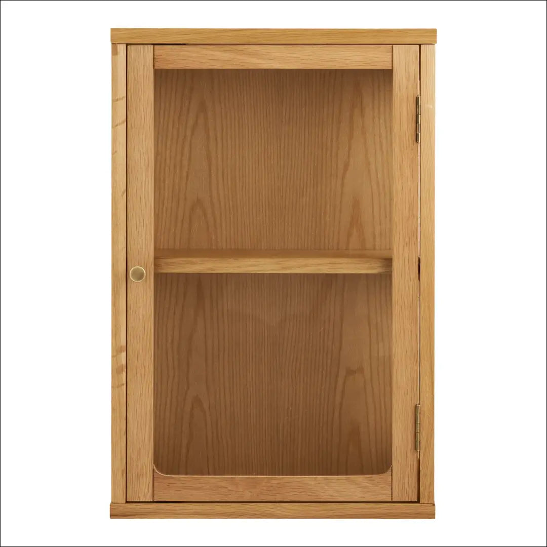 Sieninė spintelė ąžuolas/ąžuolo fanera/grūdintas stiklas natūrali 20x40x60 cm RD505 - €145 Save 15% 100-200,