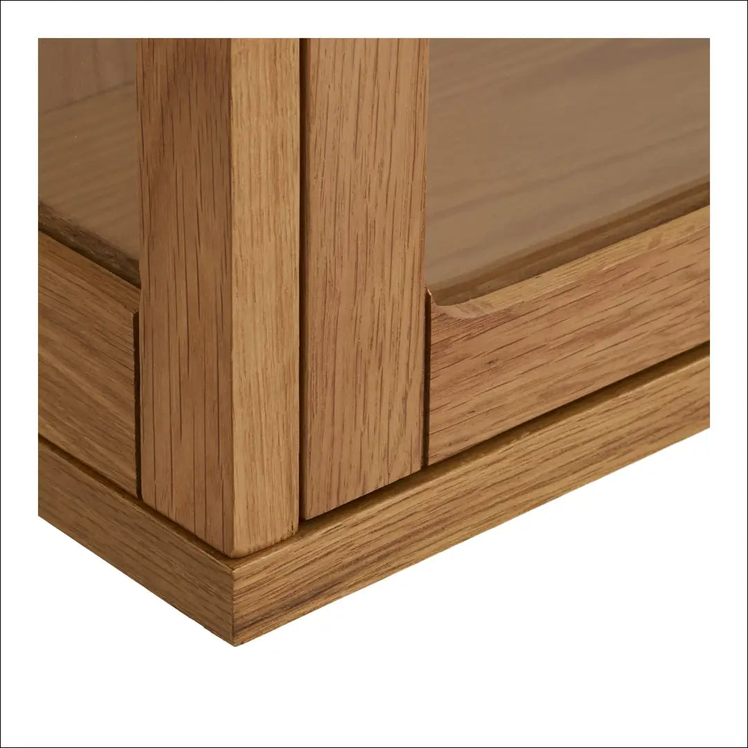 Sieninė spintelė ąžuolas/ąžuolo fanera/grūdintas stiklas natūrali 20x40x60 cm RD505 - €145 Save 15% 100-200,