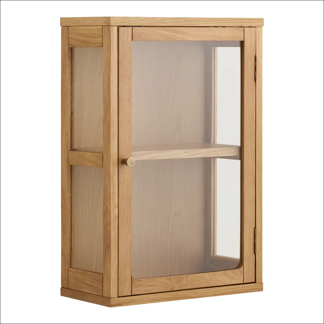 Sieninė spintelė ąžuolas/ąžuolo fanera/grūdintas stiklas natūrali 20x40x60 cm RD505 - €145 Save 15% 100-200,