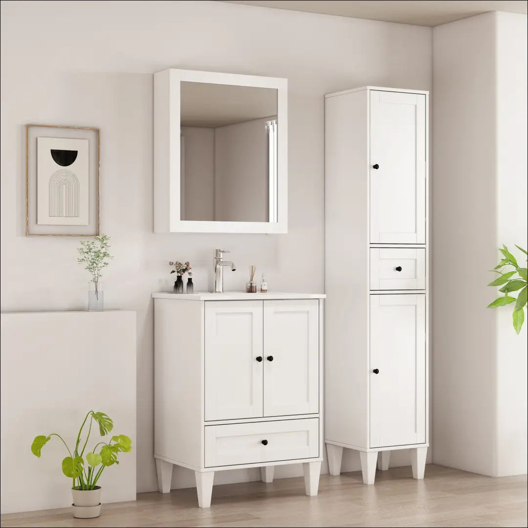 Sieninė veidrodinė vonios spintelė KI1775 - €70 Save 50% 50-100, __label:Pristatymas 1-2 d.d., color-balta,