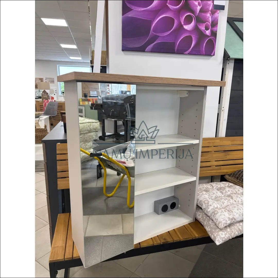 Sieninė vonios spintelė su apšvietimu KI1218 - €76 Save 50% 50-100, __label:Pristatymas 1-2 d.d., color-kremas,