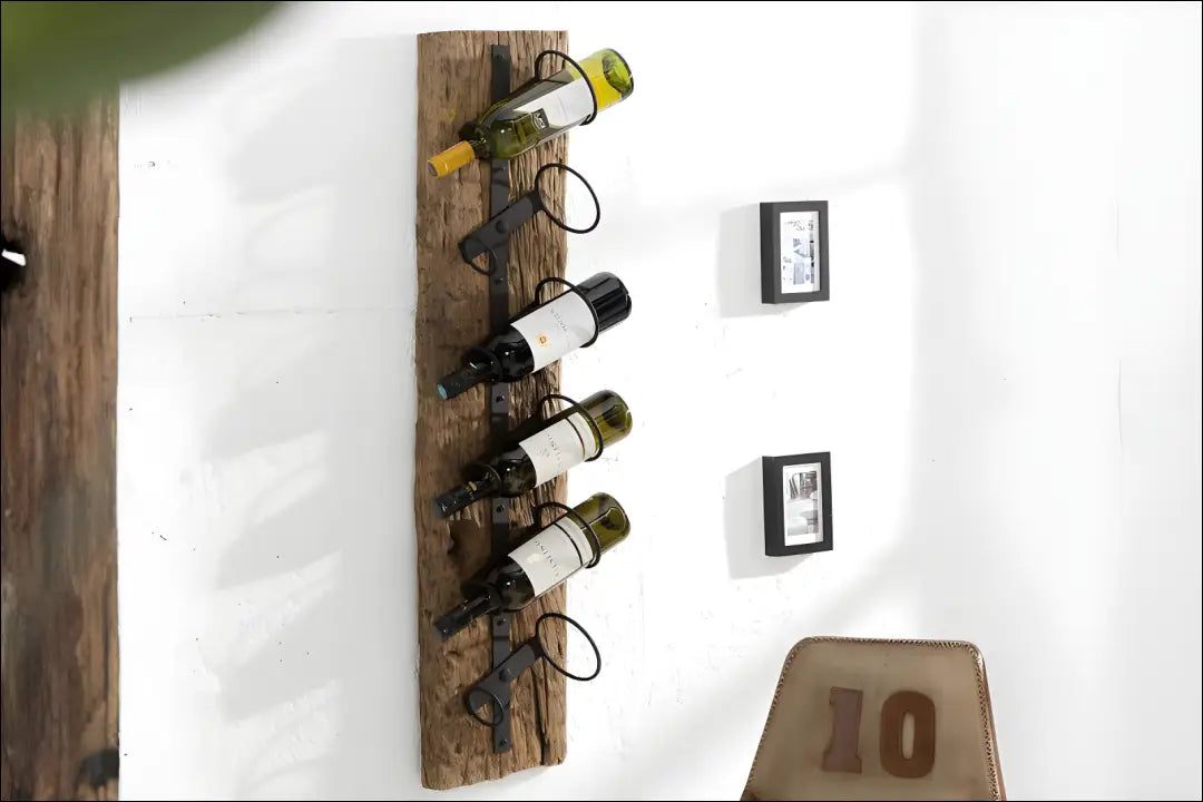 Sieninė vyno lentyna DI10482 - €44 Save 50% 25-50, __label:Pristatymas 1-2 d.d., color-juoda, color-ruda, interjeras