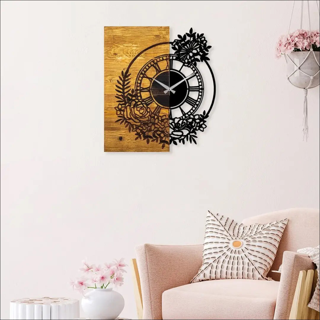 Sieninis laikrodis - dekoracija DI10573 - €37 Save 50% 25-50, __label:Pristatymas 1-2 d.d., color-juoda, color-ruda,