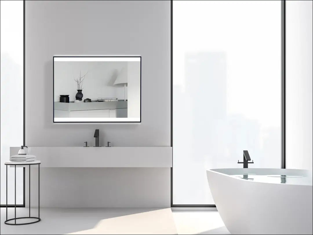 Sieninis LED veidrodis DI10625 - €75 Save 50% 50-100, __label:Pristatymas 1-2 d.d., color-juoda, interjeras,