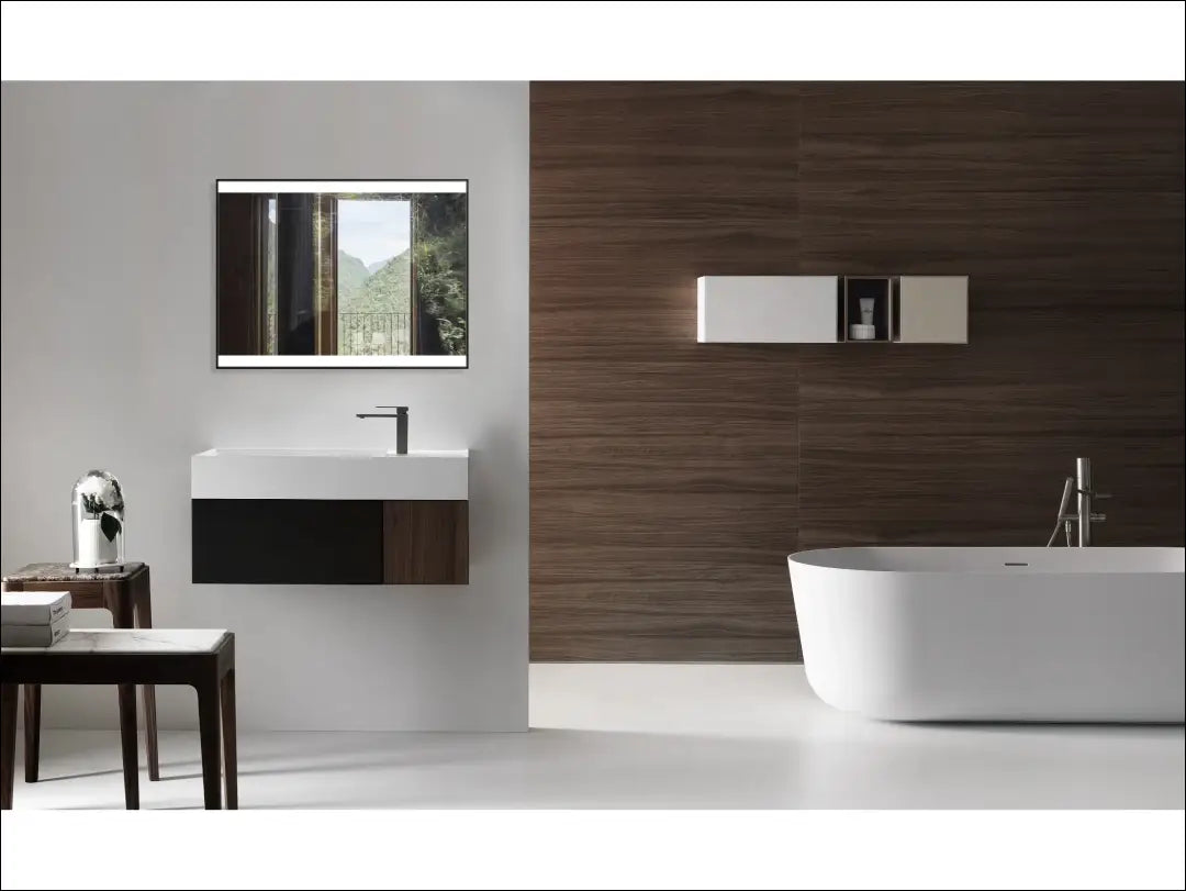 Sieninis LED veidrodis DI10625 - €75 Save 50% 50-100, __label:Pristatymas 1-2 d.d., color-juoda, interjeras,