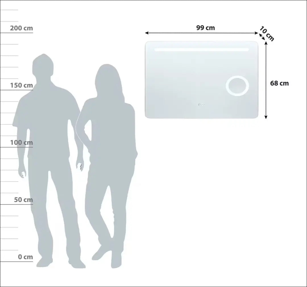 Sieninis LED veidrodis DI12687 - €72 Save 50% 50-100, __label:Pristatymas 1-2 d.d., color-sidabrine, interjeras,