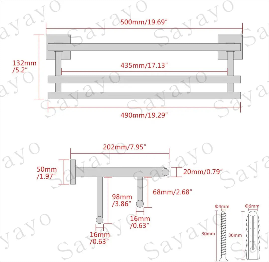 Sieninis rankšluosčių laikiklis KI1410 - €83 Save 50% 50-100, __label:Pristatymas 1-2 d.d., color-sidabrine,