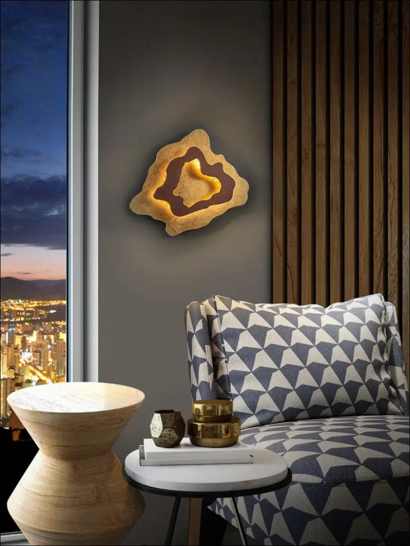 Sieninis šviestuvas DI9799 - €66 Save 55% 50-100, __label:Pristatymas 1-2 d.d., color-auksine, color-ruda, interjeras