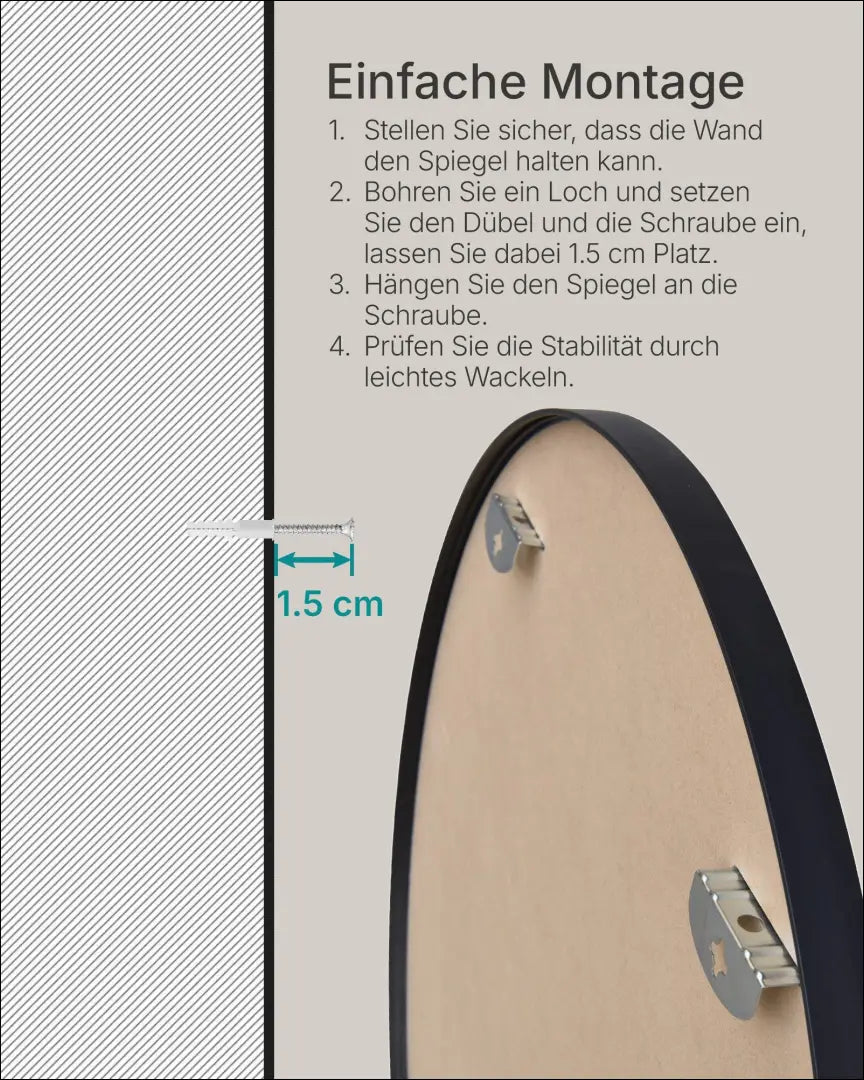 Sieninis veidrodis (80cm) DI12379 - €75 Save 50% 50-100, __label:Pristatymas 1-2 d.d., color-juoda, interjeras,