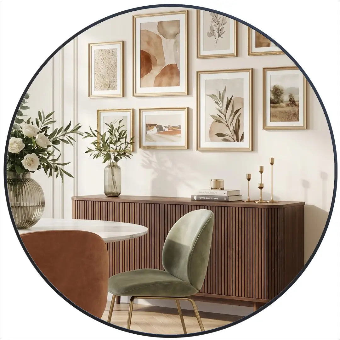 Sieninis veidrodis (80cm) DI12379 - €75 Save 50% 50-100, __label:Pristatymas 1-2 d.d., color-juoda, interjeras,
