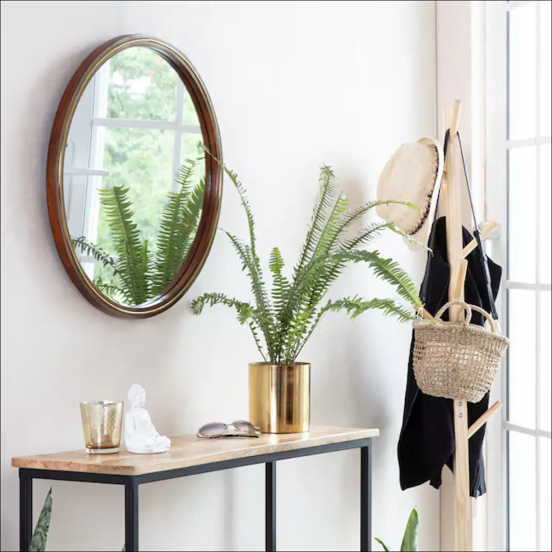 Sieninis veidrodis DI10386 - €44 Save 50% 25-50, __label:Pristatymas 1-2 d.d., color-auksine, color-ruda, interjeras