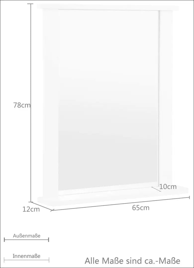 Sieninis veidrodis DI12440 - €45 Save 50% 25-50, __label:Pristatymas 1-2 d.d., color-balta, interjeras, material-mdf