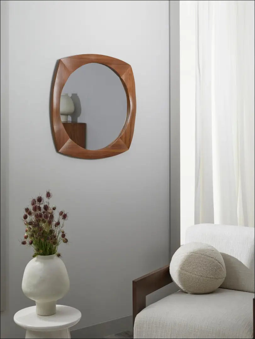 Sieninis veidrodis DI4132 - €48 Save 70% 25-50, __label:Pristatymas 1-2 d.d., color-ruda, interjeras, material-mediena