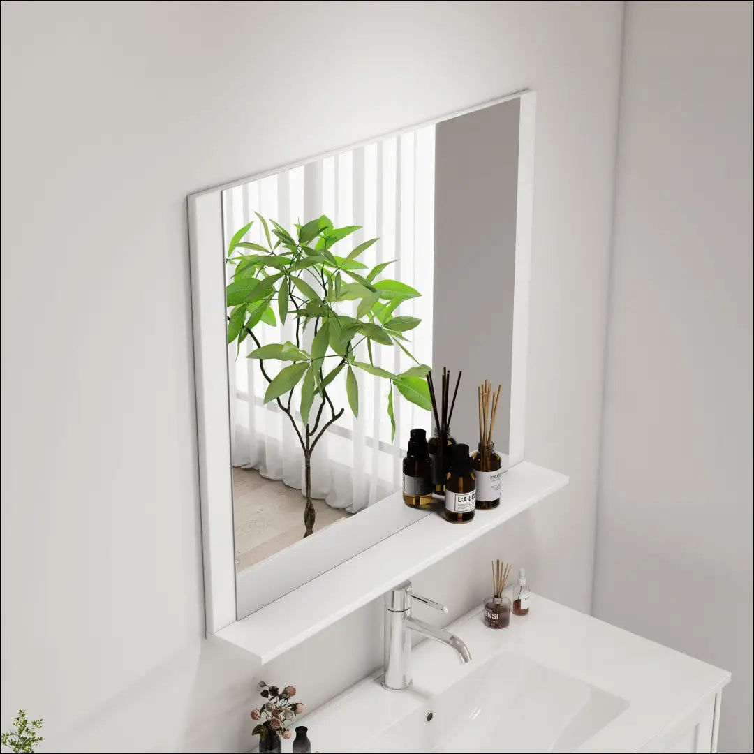 Sieninis veidrodis su lentynėle DI12623 - €33 Save 50% 25-50, __label:Pristatymas 1-2 d.d., color-balta, interjeras,