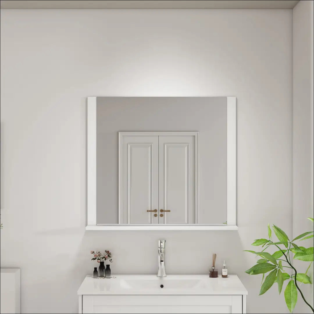 Sieninis veidrodis su lentynėle DI12623 - €33 Save 50% 25-50, __label:Pristatymas 1-2 d.d., color-balta, interjeras,