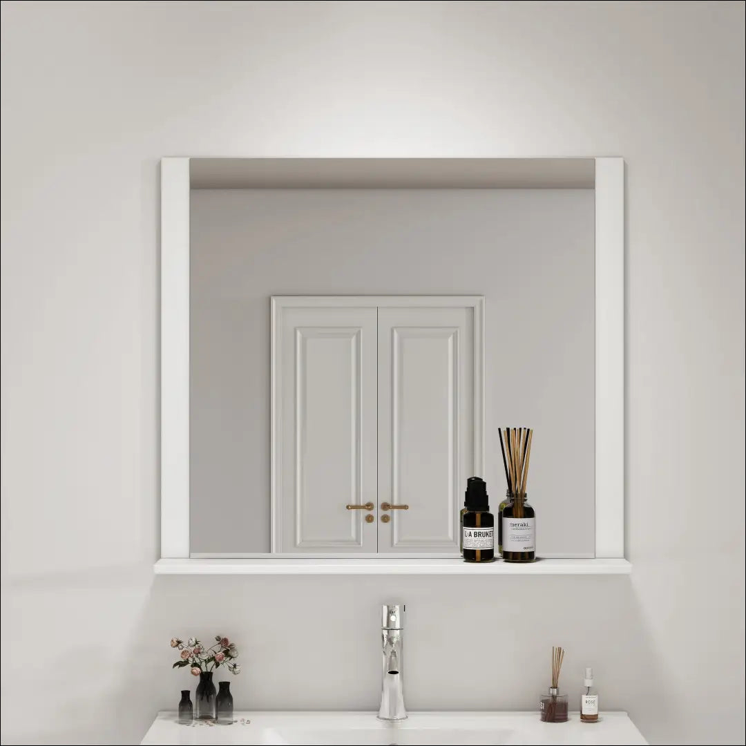 Sieninis veidrodis su lentynėle DI12623 - €33 Save 50% 25-50, __label:Pristatymas 1-2 d.d., color-balta, interjeras,
