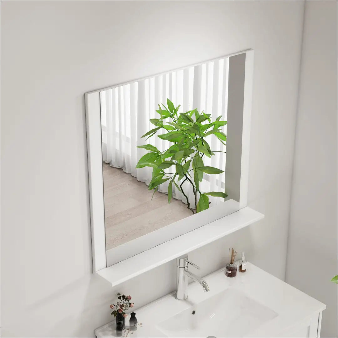Sieninis veidrodis su lentynėle DI12623 - €33 Save 50% 25-50, __label:Pristatymas 1-2 d.d., color-balta, interjeras,