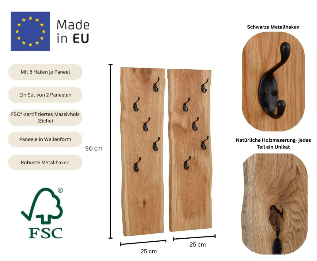 Sieninių kabyklų komplektas (2vnt) KI1517 - €105 Save 50% 100-200, __label:Pristatymas 1-2 d.d., color-juoda,