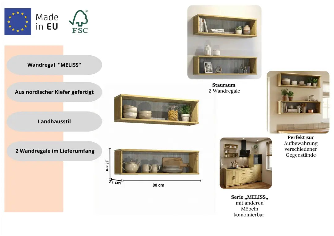 Sieninių lentynų komplektas (2vnt) SI2323 - €149 Save 50% 100-200, __label:Pristatymas 1-2 d.d., biuro-baldai,