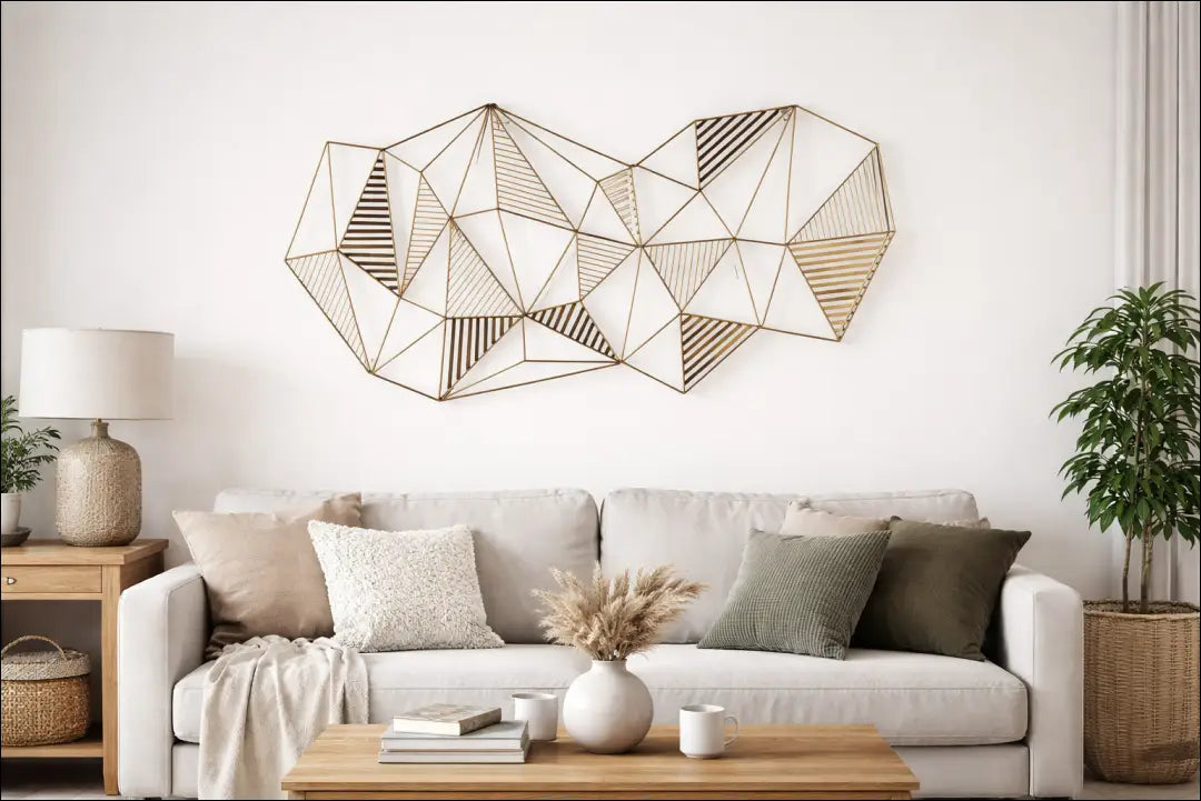 Sienos dekoracija DI5833 - €60 Save 70% 50-100, __label:Pristatymas 1-2 d.d., color-auksine, interjeras,