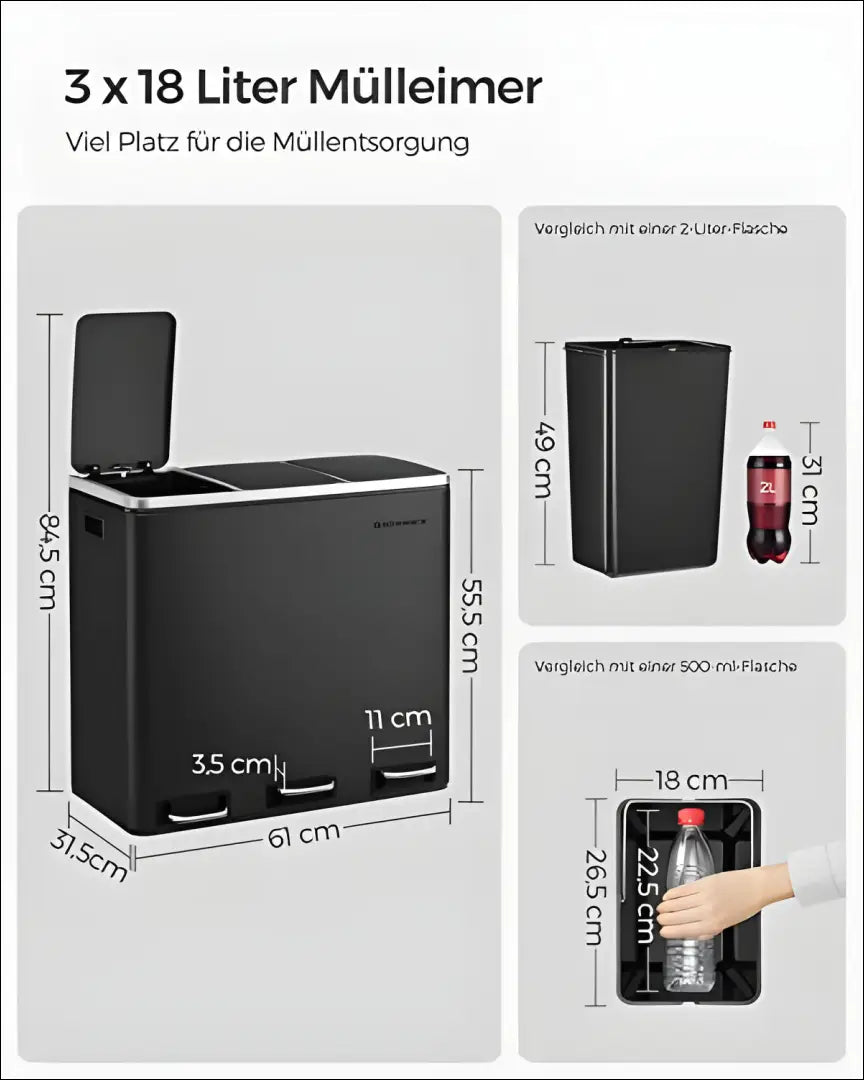 Šiukšlių dėžė SM596 - €189 Save 40% 100-200, __label:Pristatymas 5-14 d.d., notouch30, siuksliadeze, song 61x34x55.5cm