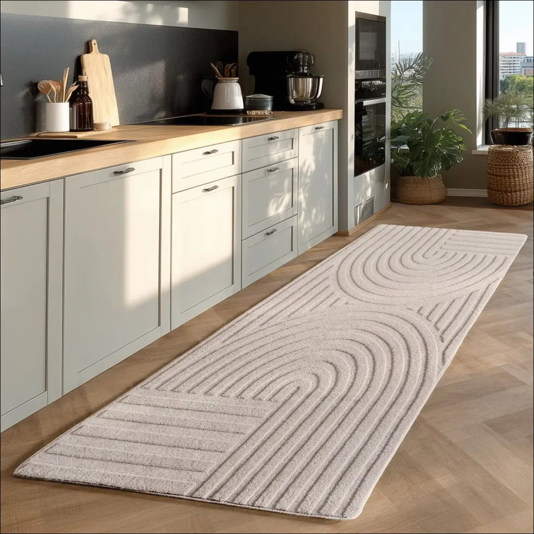 Kilimas NI2928 - ayy2026new, Baumwolle, Boho, Kurzflor Teppich, Läufer Skandinavischer Einfarbig Creme 140x200 Fast