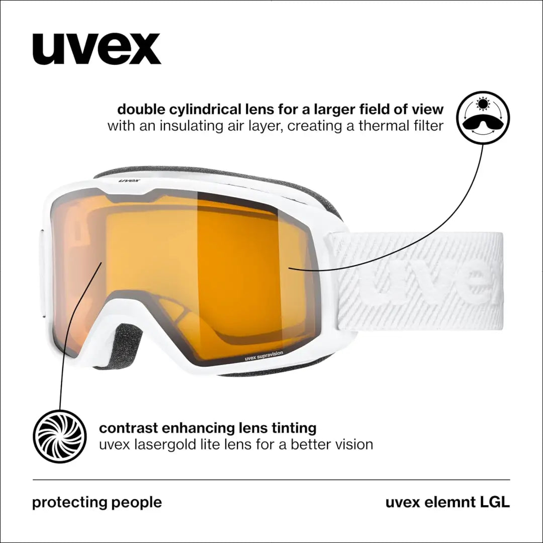 Slidinėjimo akiniai “Uvex” SP042 - €33 Save 30% 25-50, __label:Pristatymas 1-2 d.d., color-auksine, color-balta,