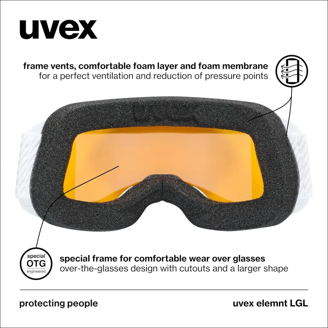 Slidinėjimo akiniai “Uvex” SP042 - €33 Save 30% 25-50, __label:Pristatymas 1-2 d.d., color-auksine, color-balta,