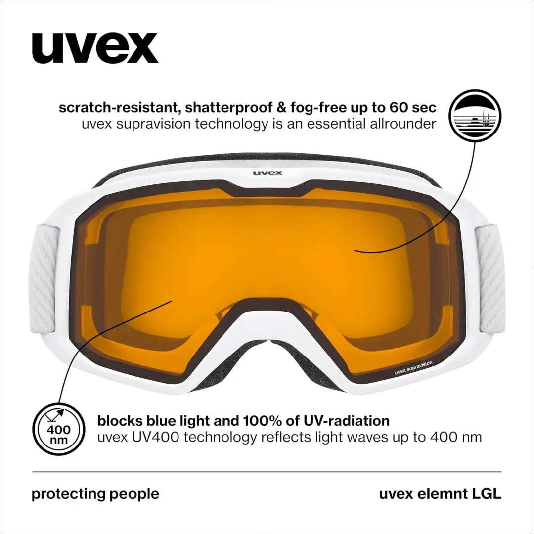 Slidinėjimo akiniai “Uvex” SP042 - €33 Save 30% 25-50, __label:Pristatymas 1-2 d.d., color-auksine, color-balta,